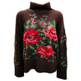 Load image into Gallery viewer, Lamberto Losani Brown Multi Floral Cashmere Knit Turtleneck Sweater