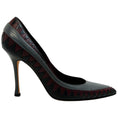 Load image into Gallery viewer, Manolo Blahnik Grey / Wine Leather Pumps