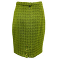 Load image into Gallery viewer, Chanel Boutique Vintage Green CC Logo Button Houndstooth Wool Skirt