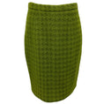 Load image into Gallery viewer, Chanel Boutique Vintage Green CC Logo Button Houndstooth Wool Skirt