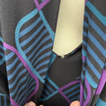 Load image into Gallery viewer, Gucci Black / Teal Silk Logo Tie Front Dress