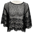 Load image into Gallery viewer, Anne Fontaine Black Crop Sheer Mesh Embroidered Lace Oxana Top
