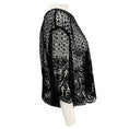 Load image into Gallery viewer, Anne Fontaine Black Crop Sheer Mesh Embroidered Lace Oxana Top
