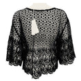 Load image into Gallery viewer, Anne Fontaine Black Crop Sheer Mesh Embroidered Lace Oxana Top