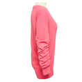 Load image into Gallery viewer, Michael Kors Collection Geranium Pink Cashmere Crushed Sleeve Sweater