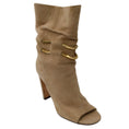 Load image into Gallery viewer, Jimmy Choo Beige Mysen 100 Open Toe Suede Boots