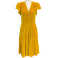 Load image into Gallery viewer, Altuzarra Gold Velvet Camilla Cap Sleeve Dress