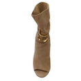 Load image into Gallery viewer, Jimmy Choo Beige Mysen 100 Open Toe Suede Boots
