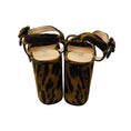 Load image into Gallery viewer, Prada Light Brown / Black Animal Print Chunky Heel Suede Platform Sandals