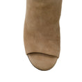 Load image into Gallery viewer, Jimmy Choo Beige Mysen 100 Open Toe Suede Boots