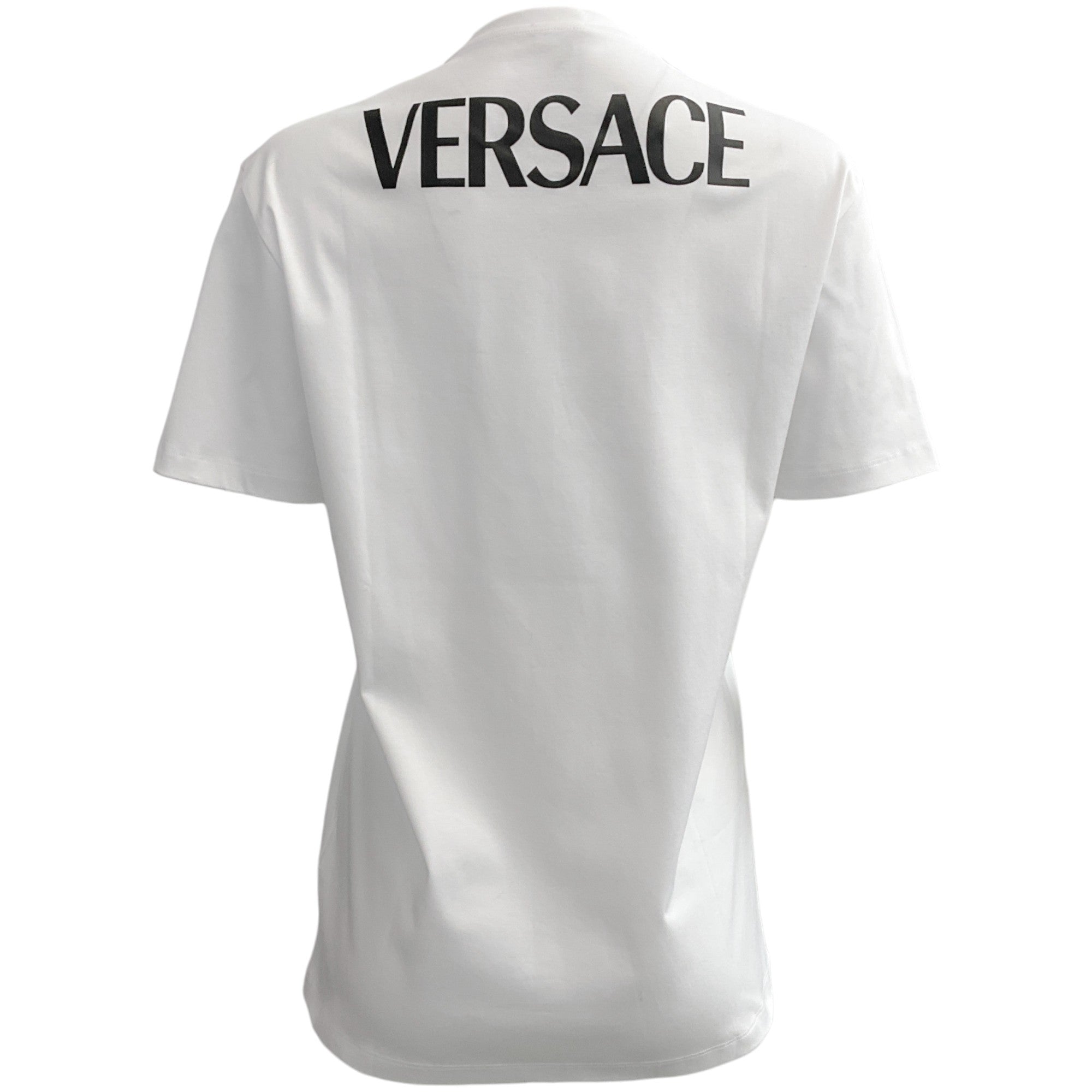 Versace White Cotton Happy Face Logo Short Sleeve Top