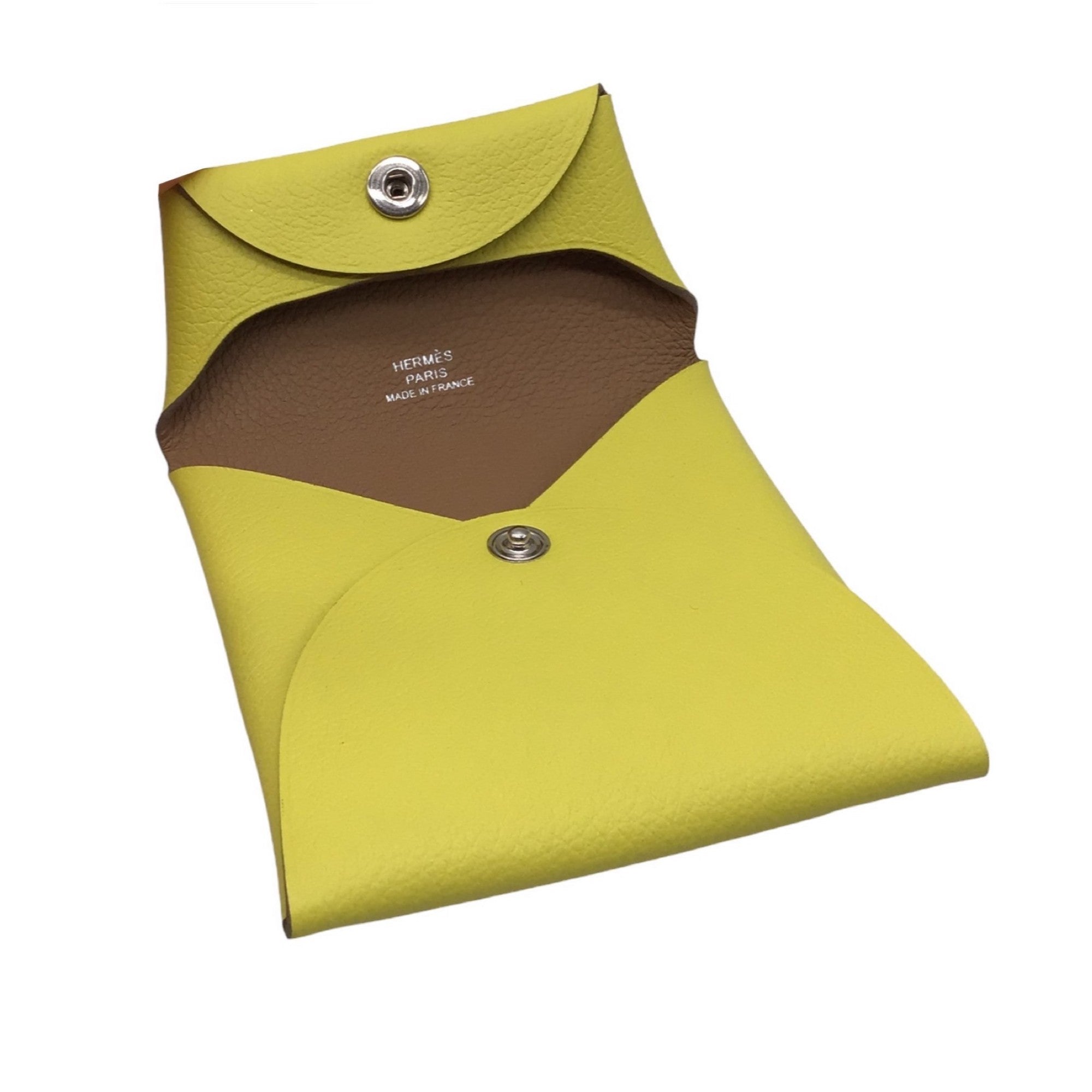 Hermes Yellow Bastia Mini Leather Wallet