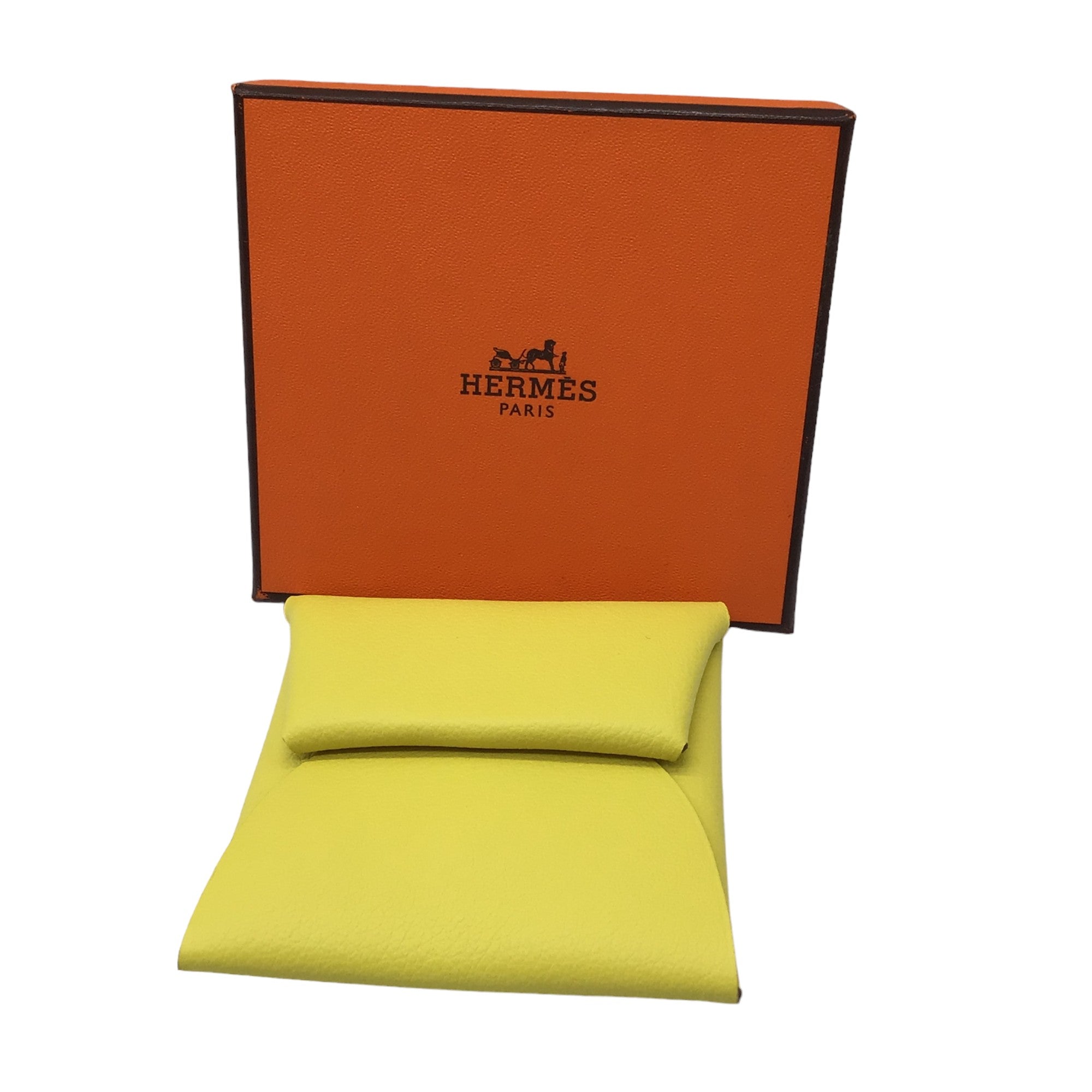 Hermes Yellow Bastia Mini Leather Wallet