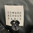 Load image into Gallery viewer, Edward Achour Black / White Pearl Buttoned Mid Length Tweed Coat