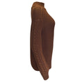 Load image into Gallery viewer, Hermes Brown Long Sleeved Mock Neck Cotton and Silk Knit Sweater