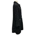 Load image into Gallery viewer, Edward Achour Black / White Pearl Buttoned Mid Length Tweed Coat