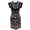 Load image into Gallery viewer, Needle & Thread Black Multi Floral Embroidered Mini Whisper Prom Dress