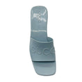 Load image into Gallery viewer, Gucci Light Blue Rubber Logo Platform Slide Sandals
