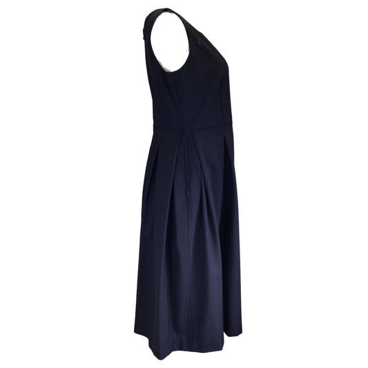 Comme des Garcons Girl Navy Blue Crystal Embellished Bow Detail Sleeveless Midi Dress