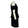 Load image into Gallery viewer, Raoul Black Crystal Embellished Cold Shoulder Crepe Peplum Cocktail Dress