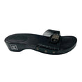 Load image into Gallery viewer, Chanel Black Patent Leather Sandals with Wood Sole and CC Logo Buckle