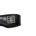 Load image into Gallery viewer, Chanel Black Patent Leather Sandals with Wood Sole and CC Logo Buckle