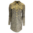 Load image into Gallery viewer, Giambattista Valli Tan / Black Leopard Printed Long Sleeved Button-Down Cotton Shirt Dress
