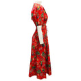 Load image into Gallery viewer, Ulla Johnson Red Multi Carina Hibiscus Floral Print Puff Sleeve Cotton Midi Dress