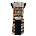 Load image into Gallery viewer, Etro Ivory / Black Multi Printed Pleated Dress with Fringed Trim