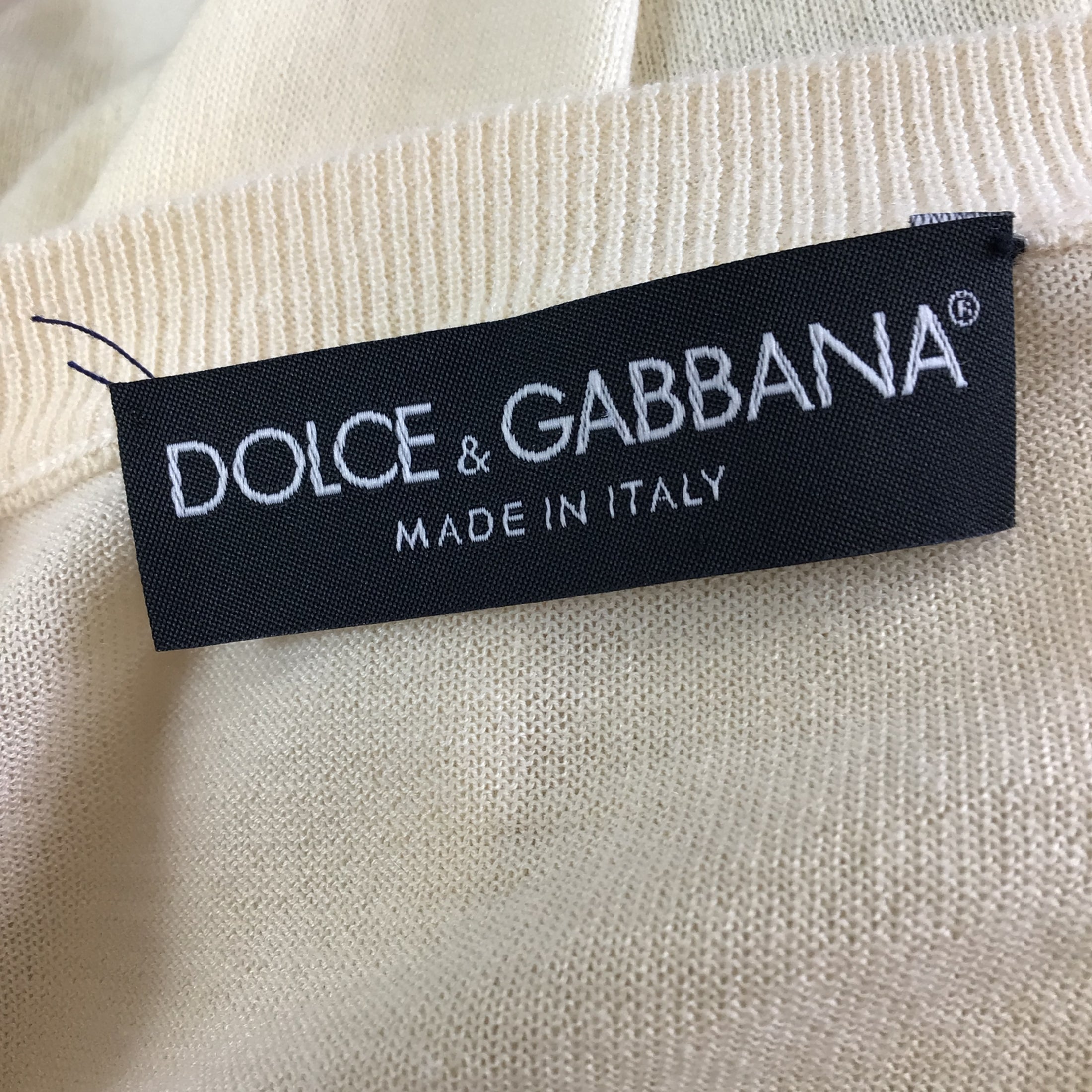 Dolce & Gabbana Ivory Cashmere Knit Cardigan Sweater