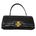 Load image into Gallery viewer, Hermes Rare Vintage Black Crocodile Skin Leather Lido Shoulder Bag