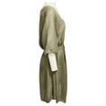 Load image into Gallery viewer, Brunello Cucinelli Olive Green Sequined Linen and Silk Knit Dress with Slip