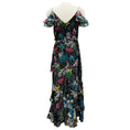 Load image into Gallery viewer, Peter Pilotto Black Multi Floral Printed Cold Shoulder Silk Chiffon Maxi Dress