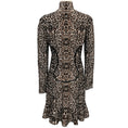 Load image into Gallery viewer, Alaia Black / Brown Leopard Jacquard Knit Dress