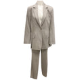 Load image into Gallery viewer, Lorena Antoniazzi Beige Pinstriped Wool Jacket and Skinny Leg Trousers