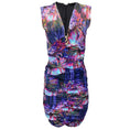 Load image into Gallery viewer, Roberto Cavalli Black Multi Jewel Encrusted Printed Sleeveless V-Neck Ruched Dress
