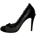 Load image into Gallery viewer, Chanel Black Lace Ruffle Pumps