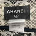 Load image into Gallery viewer, Chanel Ivory / Black 2010 Camellia CC Logo Print Strapless Silk Chiffon Dress