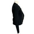 Load image into Gallery viewer, Valentino Black Viscose and Wool Knit Cardigan Sweater with Leather Trim