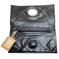 Load image into Gallery viewer, Bottega Veneta Black / Gold Leather Fold Over Clutch
