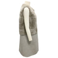 Load image into Gallery viewer, Yves Salomon Light Grey Rabbit Fur and Wool Long Vest