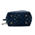 Load image into Gallery viewer, Louis Vuitton Navy Blue / Silver Chain Mahina Leather Bella Bucket Bag with Pouch