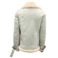 Load image into Gallery viewer, All Saints Powder Blue Hawley Oversized Shearling Biker Jacket