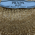 Load image into Gallery viewer, Prada Gold Metallic Short Sleeved Woven Sheer Knit Sweater