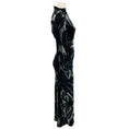 Load image into Gallery viewer, Etro Black / Silver Long Sleeved Velvet Maxi Dress