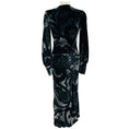 Load image into Gallery viewer, Etro Black / Silver Long Sleeved Velvet Maxi Dress