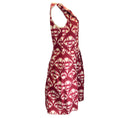 Load image into Gallery viewer, Oscar de la Renta Red / Ivory Ikat Print Cotton Dress

