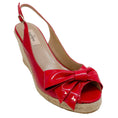 Load image into Gallery viewer, Valentino red Patent Leather Platform Espadrille Wedges

