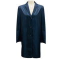 Load image into Gallery viewer, Jil Sander Navy Blue Button Front Mid Length Taffeta Coat