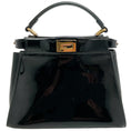 Load image into Gallery viewer, Fendi Black Patent Peekaboo Bag with Bag Coat